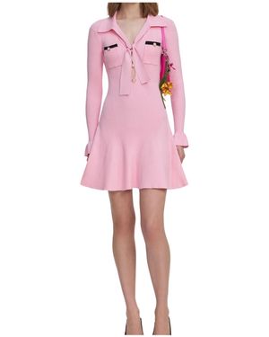 Self-Portrait Knit Tie Mini Dress - Pink