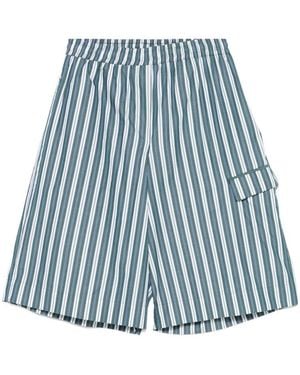 REMAIN Birger Striped Shorts - Blue