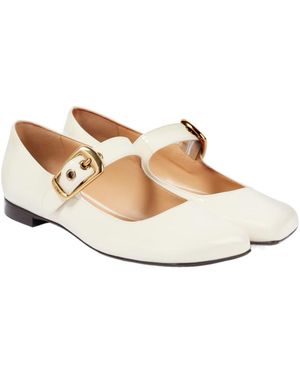 Chloé Polly Leather Mary Jane Flats - White