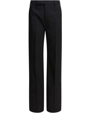 Rick Owens Wool Pinstripe Trousers - Black