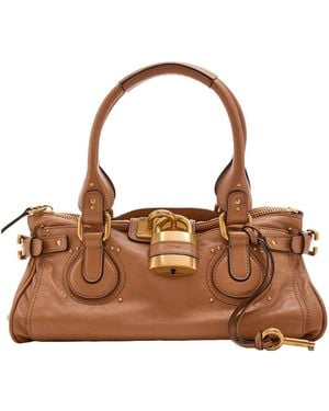 Chloé Grain Studded Shoulder Bag - Brown