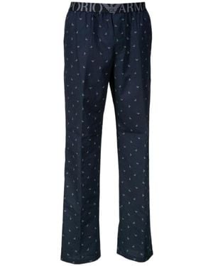 Emporio Armani Logo Logo Casual Trousers - Blue