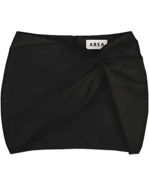 Area Wrapped Satin Mini Skirt - Black