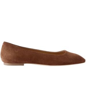 Aeyde Solid Color Suede Ballet Flats - Brown