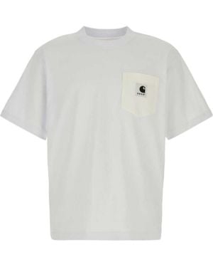 Sacai X Carhartt Wip Logo Patch Crewneck T-Shirt - White