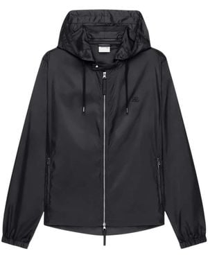 Courreges Courrèges Drawstring Hooded Windbreaker - Black