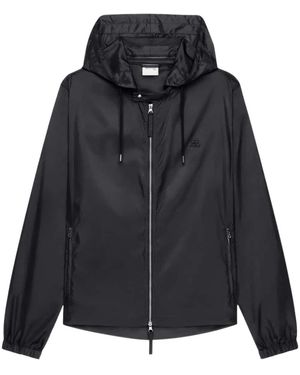 Courreges Courrèges Drawstring Hooded Windbreaker - Black