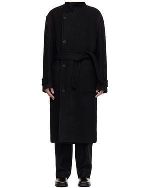 WOOYOUNGMI Button-Down Long-Sleeved Coat - Black