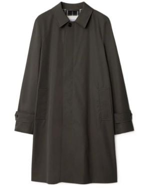 Burberry Gabardine Check-Lined Coat - Gray