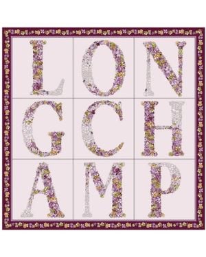 Longchamp Le Jardin Fleuri Silk Scarf 50 - Pink