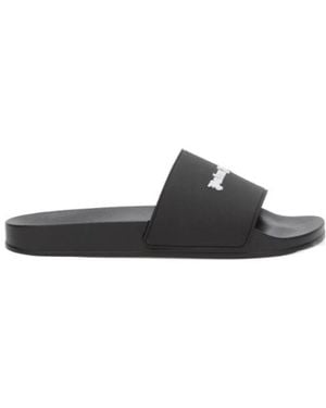 Palm Angels Logo Embossed Slippers - Black
