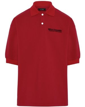 Willy Chavarria Oversized Logo Polo Shirt - Red