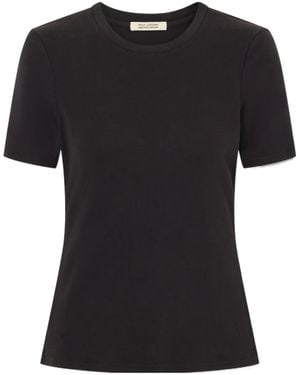 Nili Lotan Fitted Mid-Sleeve T-Shirt - Black