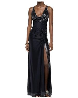 Rabanne Rabanne Draped Cowl-Neck Maxi Dress - Black