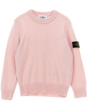 Stone Island Junior Logo Patch Knitted Sweater - Pink