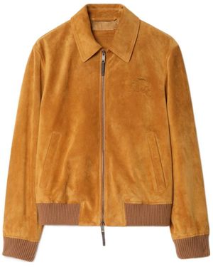 Burberry Suede Harrington Jacket - Orange