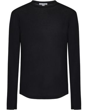 James Perse Shirttail Hem Crewneck T-Shirt - Black