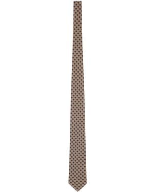 Lardini Geometric-Print Pointed Tie - White