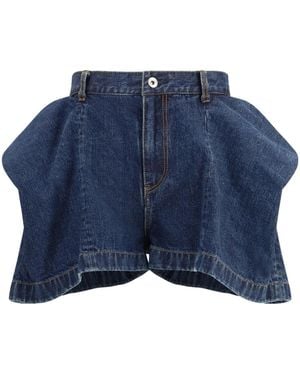 Sacai Mid-Rise Denim Shorts - Blue