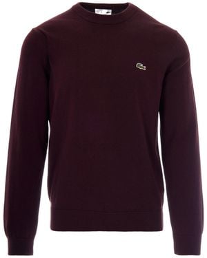 Lacoste Logo Crew Neck Jumper - Purple
