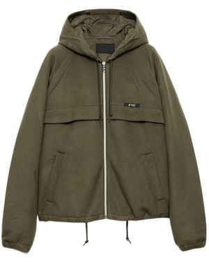 Prada Hooded Technical Fabric Blouson Jacket - Green