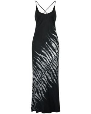 Roberto Cavalli Tigress Print Long Dress - Black
