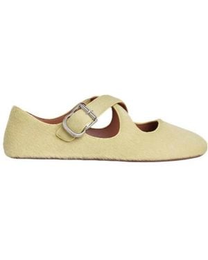 Alaïa Alaïa Criss Cross Ballet Flats - Metallic