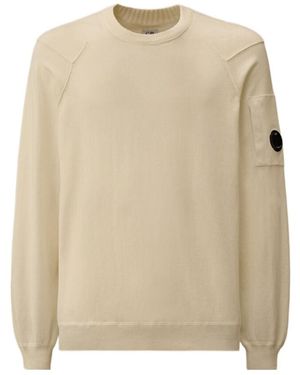 C.P. Company Lens Detailed Crewneck Sweatshirt - Natural