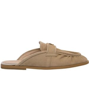 Pinko Logo Plaque Slip-On Slippers - Brown