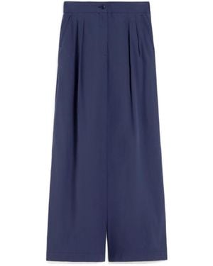 Weekend by Maxmara Grain De Poudre Pleated Pants - Blue