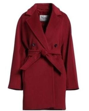 Max Mara Minimalist Solid-Color Stylish Coat - Red