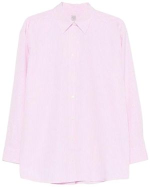 TOTEME Striped Tumbled Shirt - Pink