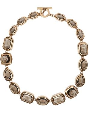 Max Mara Choker Necklace With Settings - Metallic