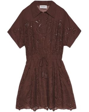 ERMANNO FIRENZE Embroidered Dress - Brown