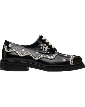 Simone Rocha Square Toe Flat Shoes - Black