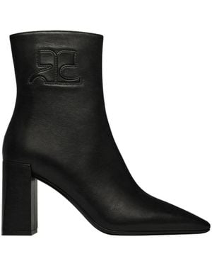 Courreges 90Mm Block-Heeled Ankle Boots - Black