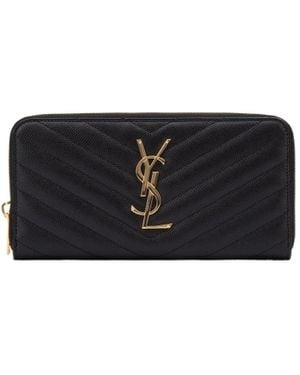 Saint Laurent Zipper Wallet - Black