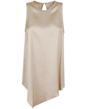 Peserico Asymmetric Satin Top - Natural
