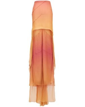 Saint Laurent Cascade High-Low Mini Skirt - Orange