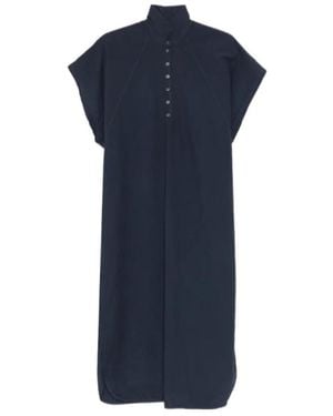 Barena Button-Fastening Dress - Blue