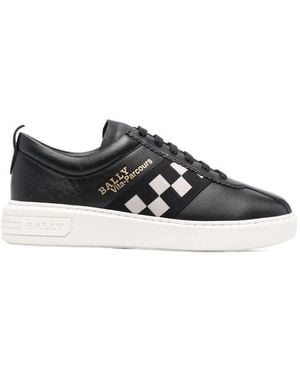 Bally Check-Print Low-Top Trainers - Black