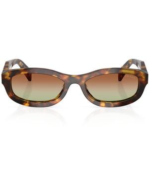 Prada Tortoiseshell-Effect Oval-Frame Sunglasses - Multicolor