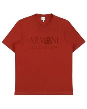 Armani Collezioni Logo Printed T-Shirt - Red