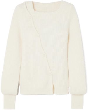 Jacquemus La Maille Pau Long-Sleeved Knitted Cardigan - Green