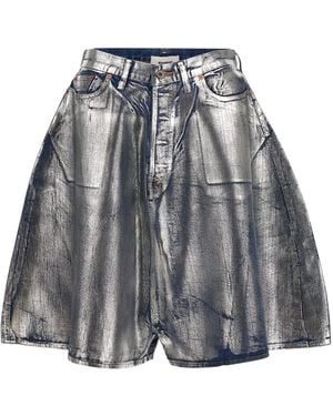 Doublet Denim Shorts With Belt Loops - Grey