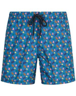 Drumohr Patterned Swim Shorts - Blue