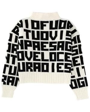 MSGM Long Sleeve Printed Sweater - Black