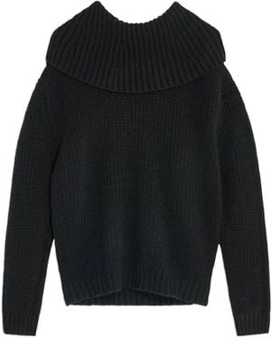 Semicouture Cut-Out Turtleneck Knitted Jumper - Black