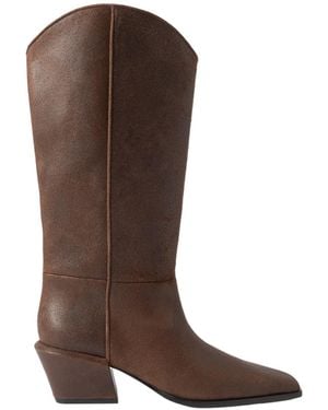 Paris Texas Leather Cowboy Boots - Brown