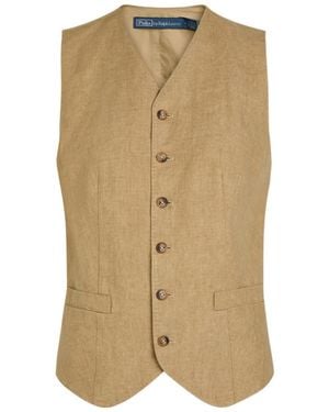 Polo Ralph Lauren Tailored Linen Vest - Natural